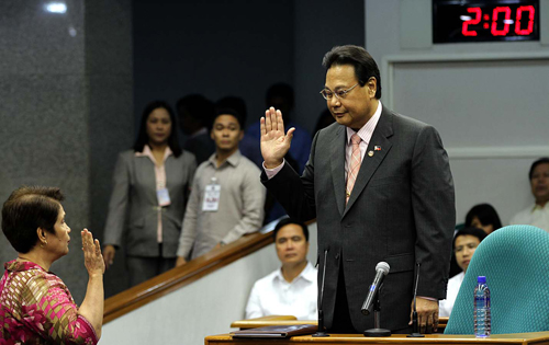 corona takes his oath